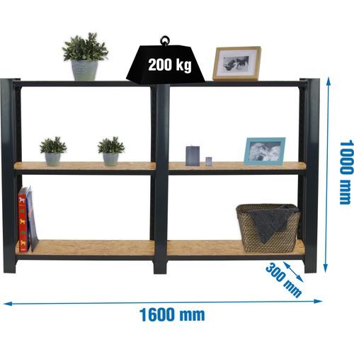 Simonrack Schwerlastregal OFFICLICK 3 8425437127755 anthrazit, braun 160,0 x 30,0 x 100,0 cm
