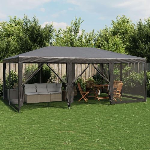 Eleganten-Stil Partyzelt mit 10 Mesh-Seitenteilen Anthrazit 6x4 m HDPE Campingzelte CHY72371019