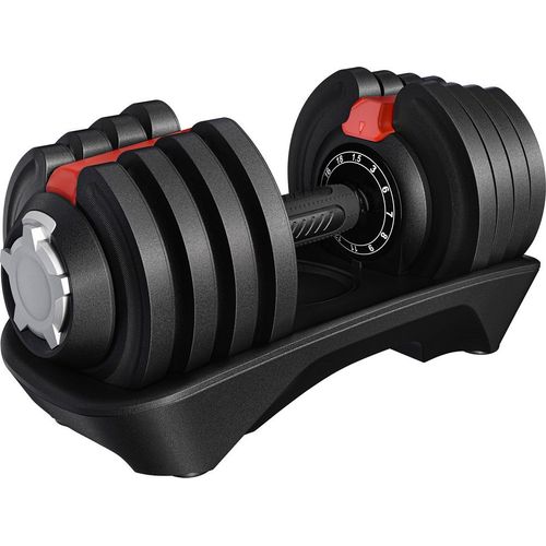 Yaheetech Hantelset Verstellbare Hantel 12-in-1 Kurzhanteln 1,5 kg bis 18 kg Schnelleinstellung Gewichtsstufen Workout Hanteln für Zuhause