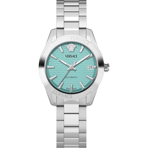 Versace Damen Automatikuhr Greca Classic Silber Türkis VESCA0324