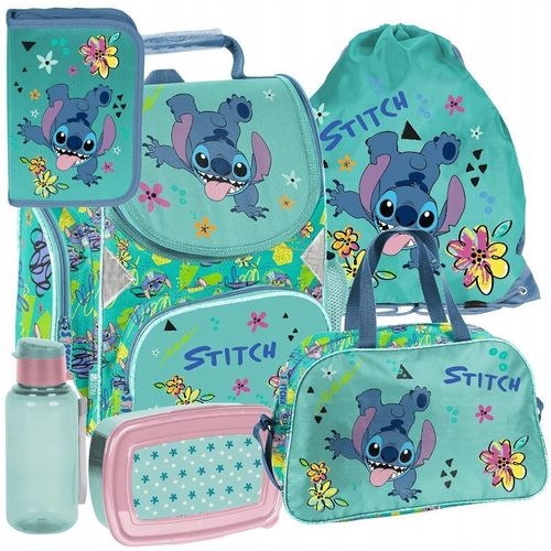 Schulranzen 6-tlg. Set für Mädchen & Jungen LILO & STITCH disney sticz – Paso Ranzen, Mäppchen, Tasche, Flasche, Frühstückstasche