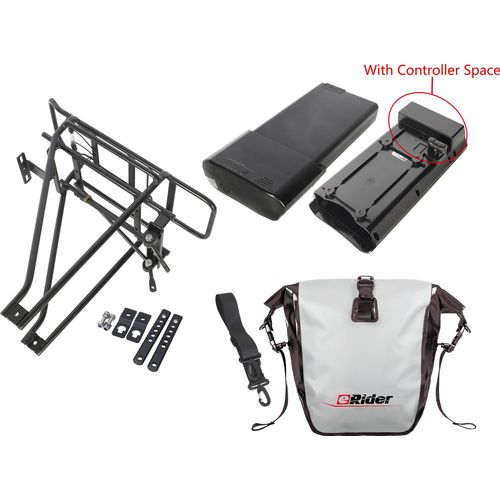eBike/Pedelec Elektrofahrrad Akku 36V Li-ion f¹r ANSMANN 10INR18/65-4 11.6Ah mit Fahrradgep?cktr?ger & Fahrradtasche