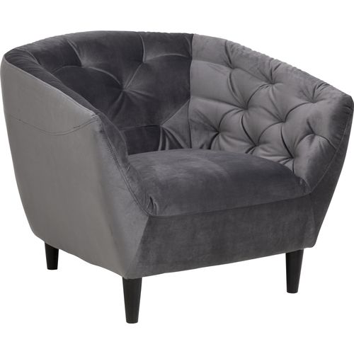 Sessel ></noscript>Ria< in Grau, Polyester, Rubberwood - 97x78x84cm (BxHxT)
