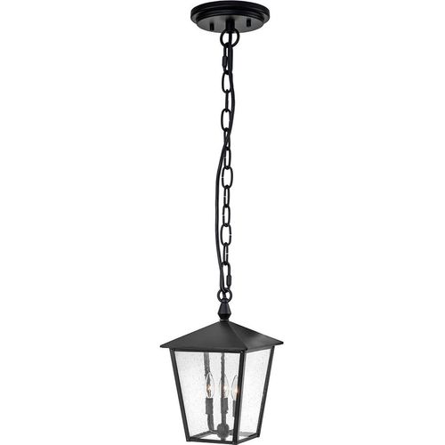 Pendelleuchte außen Aluminium Glas IP44 B: 27,9 cm H: max. 210,5 cm Schwarz 3-flammig Rustikal