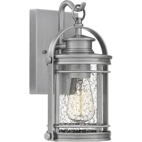 Außenwandleuchte Glas Aluminium E27 IP44 H: 28,9 cm gebürstet Maritim Außenwandlampe