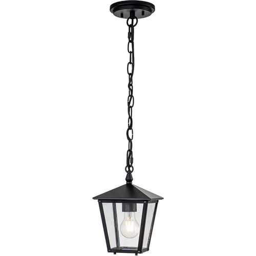 Pendelleuchte außen Aluminium Glas E27 IP44 B: 17,8 cm H: max. 192 cm Schwarz Rustikal Außenlampe