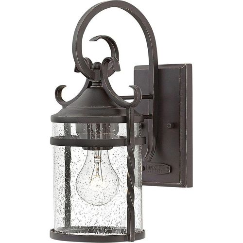 Wandlampe außen Glas Aluminium E27 IP44 33 cm hoch Schwarz Antik Vintage