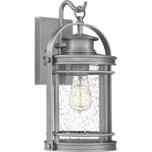 Wandlampe außen Glas Aluminium E27 IP44 H: 38,2 cm gebürstet Maritim Außenwandleuchte