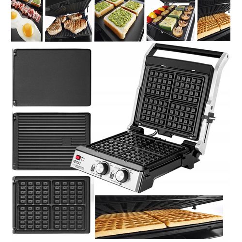 Elektrogrill Ecg Kg 2033 Gofry Panini Bbq 3In1 2000W Solid