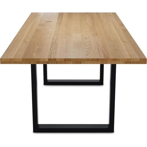 Esstisch Jakarta 160x90 Wildeiche mit gerader Kante und Metall-Kufen