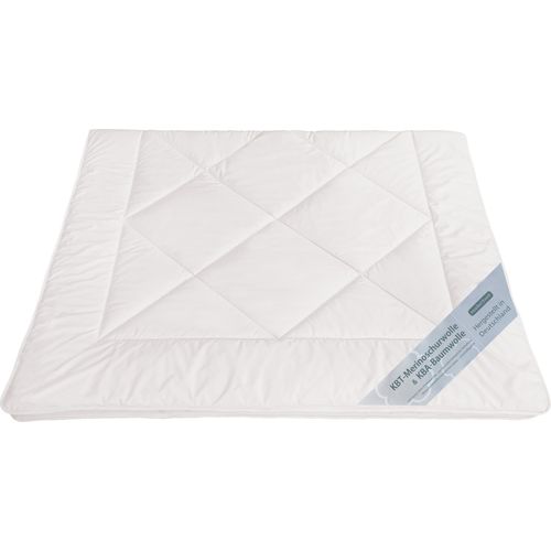 Bettdecke 240x220 Winter Merino Schurwolle kbT Bio Baumwolle kbA Duo-Decke Natalia