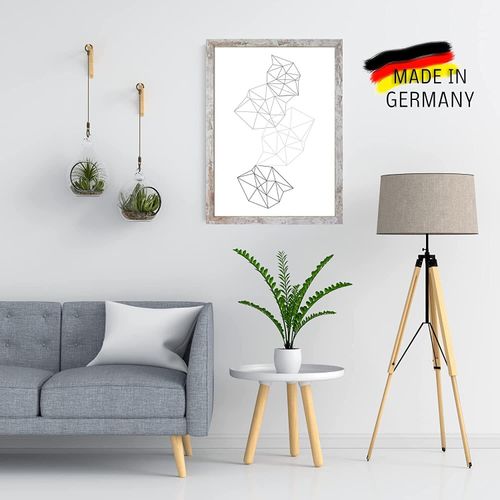 Bilderrahmen Vintage Weiss CLAMARO Collage nach Maß Holz Modern eckig M3016, Größe:100x140