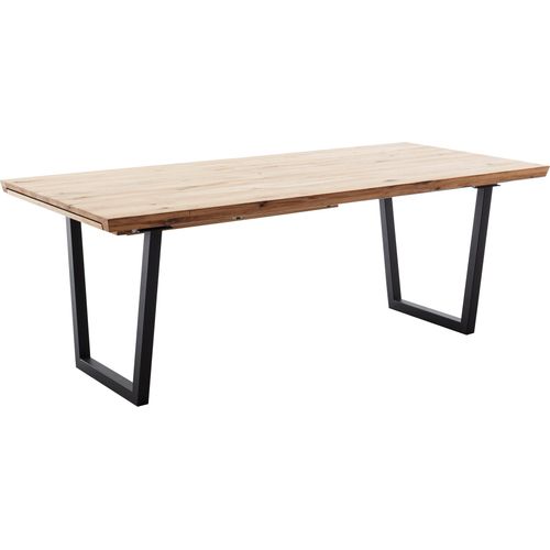 Esstisch Brogar B 8 Eiche Bianco massiv Varianten Anthrazit Esszimmer, Größe:200(300) x 100 cm