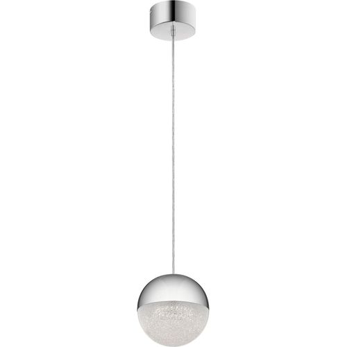 LED Pendelleuchte Aluminium warmweiß 3000 K 2131 lm rund D: 20 cm H: max. 180 cm Chrom poliert Weiß