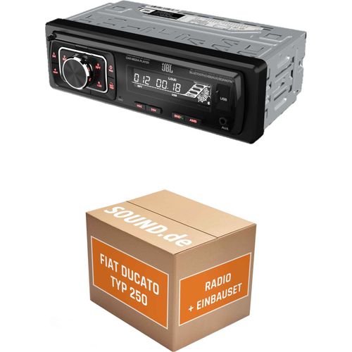Autoradio Einbaupaket JBL Celebrity 150 passend für Fiat Ducato III Typ 250 + Lenkradfernbedienung Schwarz | Bluetooth USB