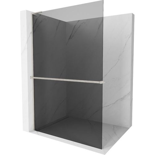 Mexen Kioto+ L Duschwand mit Regalsystem Walk-in 110 x 200 cm, graphit, gebürsteter Nickel - 800-110-123-97-40