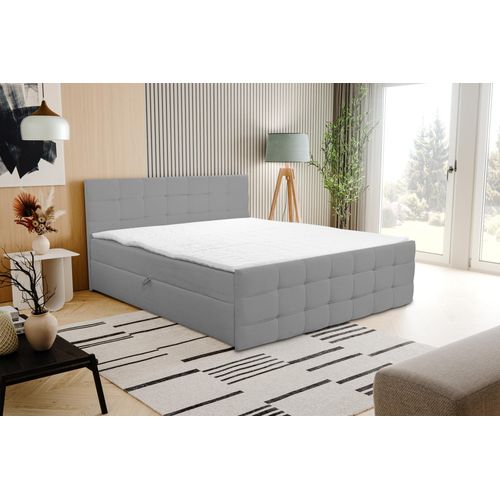 VENASI NATALIE Boxspringbett 180x200 mit 2 Bettkasten H2/H3 Matratze GRAU Cosmic 160