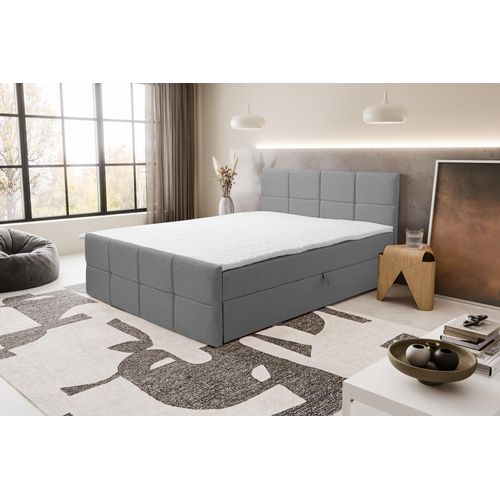 VENASI DORIS Boxspringbett 160x200 mit 2 Bettkasten H2/H3 Matratze GRAU Cosmic 160