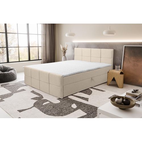 VENASI DORIS Boxspringbett 140x200 mit 2 Bettkasten H2/H3 Matratze BEIGE Cosmic 10