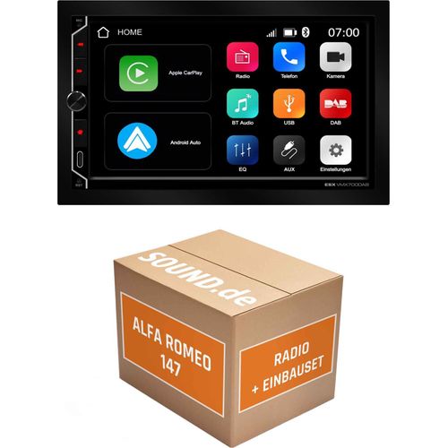 Autoradio Einbaupaket ESX VMX700DAB passend für Alfa Romeo 147 | CarPlay Wireless Android Auto Wireless Bluetooth