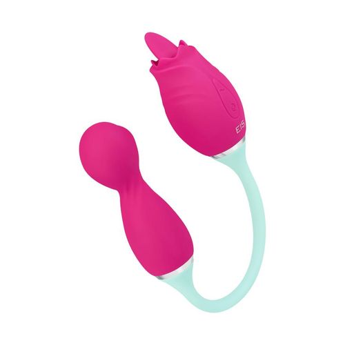 2-in-1 Vibrator aus Silikon, 37 cm