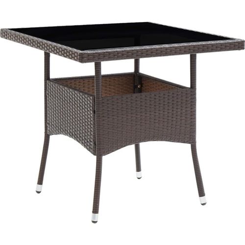 Garten-Esstisch Braun Poly Rattan