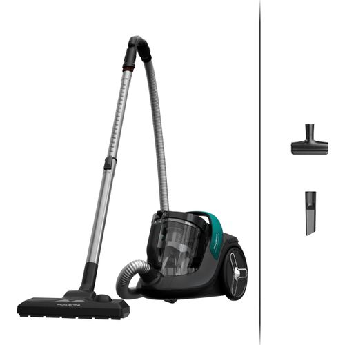 ROWENTA Bodenstaubsauger "Green Force Cyclonic Max, beutellos mit XXL Fassungsvermögen, kompakt", schwarz (schwarz, grün), B:30cm H:33,3cm T:43,5cm, Staubsauger, ECO-Design, sehr leise mit nur 73 dB(A), 99,98% Filtration, RO7B12