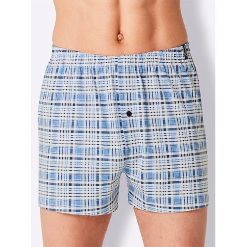 Boxershorts KINGS CLUB, Herren, Gr. 12, blau (marine, gestreift, marine, bedruckt, marine, kariert), 100% Baumwolle, Unterhosen