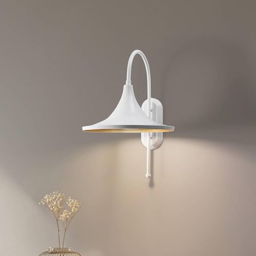 Wandleuchte Enjolino, weiß, Höhe 48 cm, Metall, E27