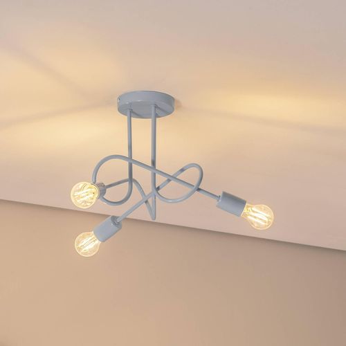 Deckenleuchte Oxford, Ø 44 cm, hellblau, Metall, 3-flammig