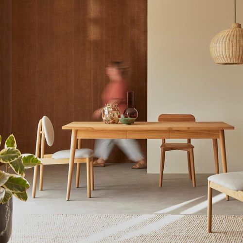 Esstisch aus Teakholz massiv Esszimmer Tisch 180x80 cm neu Tikamoon