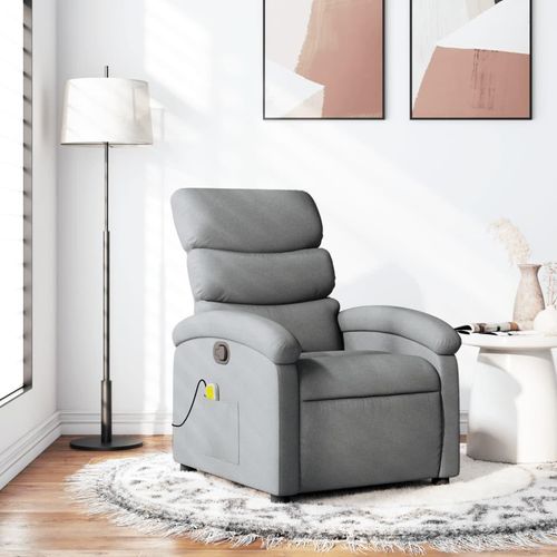 Möbel Massagesessel Hellgrau Stoff - Fernseh- & Relaxsessel 371701