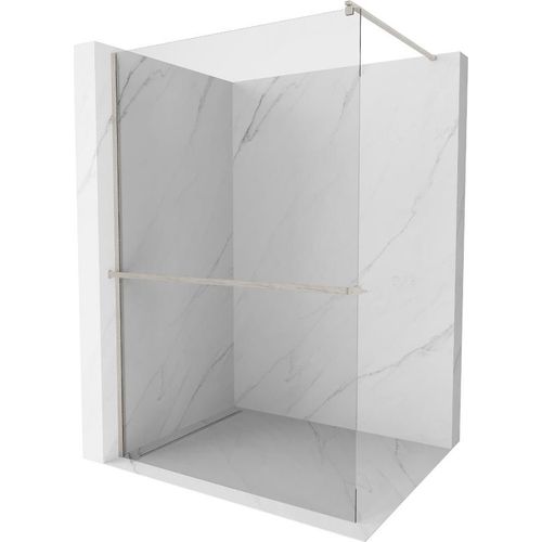 Mexen Kioto+ Duschwand mit Wandregal 70 x 200 cm, transparent, gebürsteter Nickel - 800-070-121-97-00