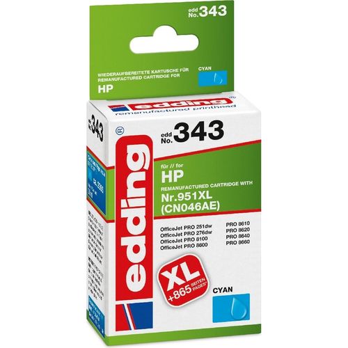 Druckerpatrone kompatibel mit HP No. 951XL (CN046AE) cyan Packung mit 12 Stück
