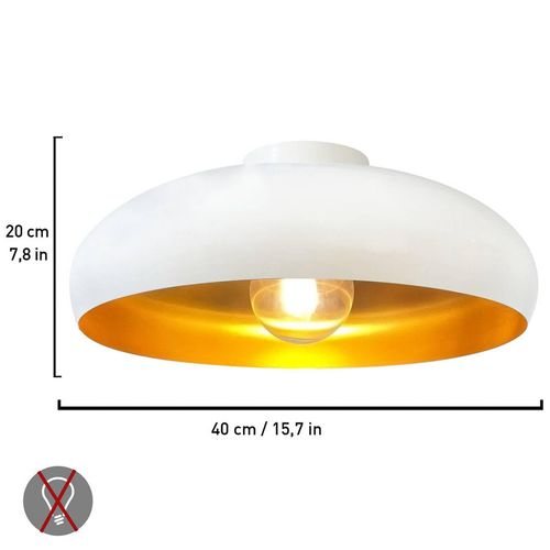 Deckenleuchte Olli, weiß/gold Ø 40 cm, Metall, E27