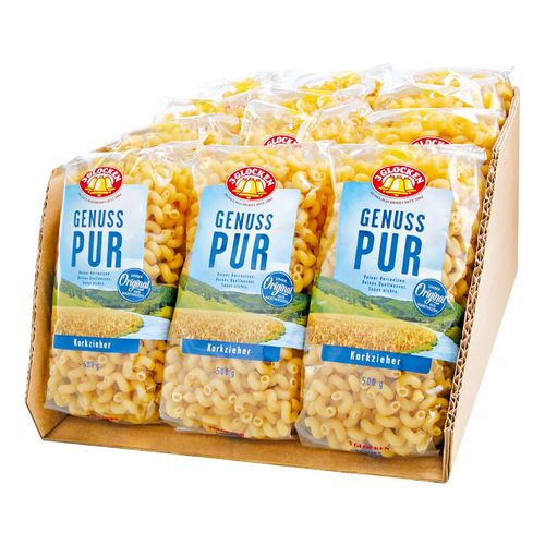 3 Glocken Genuss Pur Korkziehernudeln 500 g, 12er Pack