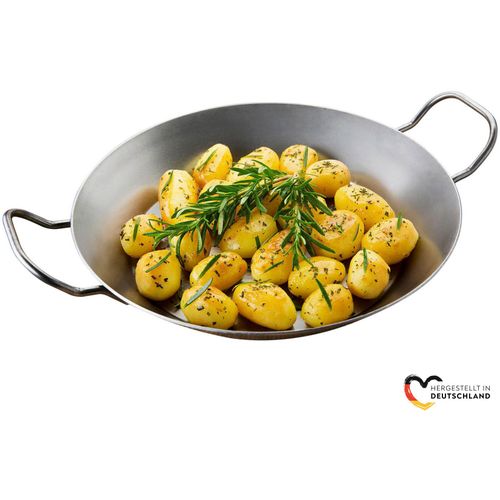 Grillpfanne CHG, silber (silberfarben), H:4cm Ø:24cm, Pfannen, Induktion, Made in Germany