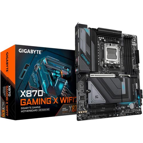 GIGABYTE Mainboard "X870 GAMING X WIFI7 Mainboard - Unterstützt AMD Ryzen 9000 CPUs, 16+2+", schwarz, B:27,2cm H:8,5cm T:33,6cm, Mainboards