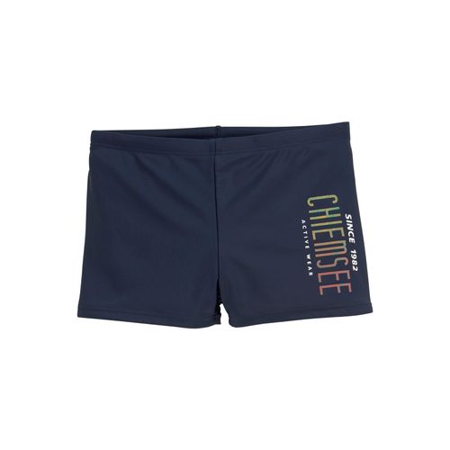 Boxer-Badehose CHIEMSEE, Kinder, Gr. 158/164, N-Gr, blau (marine), Polyamid, Badehosen, mit Logodruck