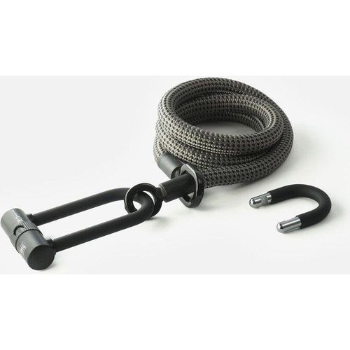 tex-lock eyelet Textilschloss mit Ösen inkl. U/X Bundle Bügelschloss electric grey 160 cm