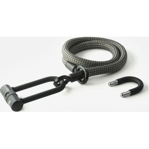 tex-lock eyelet Textilschloss mit Ösen inkl. U/X Bundle Bügelschloss electric grey 120 cm