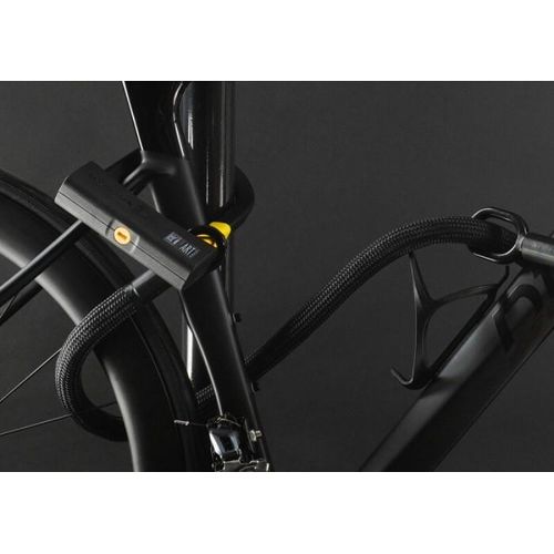 tex-lock eyelet Textilschloss mit Ösen inkl. D-lock Bundle Bügelschloss electric grey 160 cm