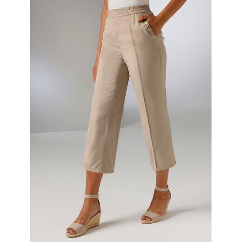 Culotte STEHMANN, Damen, Gr. 20, Kurzgrößen, beige, 100% Lyocell, unifarben, 7/8-Länge, Hosen