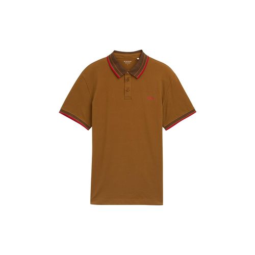 TOM TAILOR Herren Piqué Poloshirt mit Stretch, braun, Uni, Gr. L