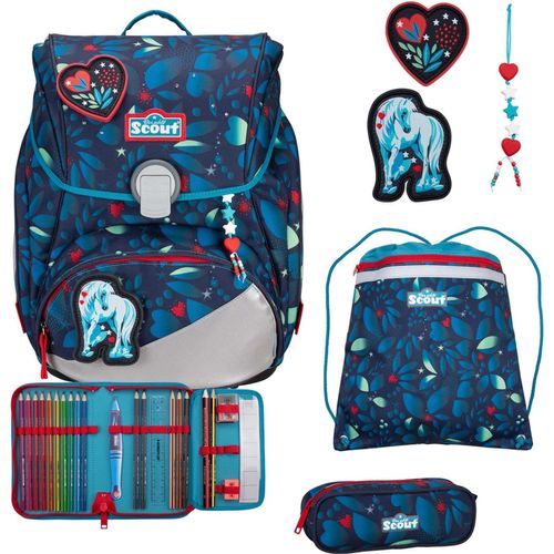 Scout Alpha LED Schulranzen-Set 4 tlg. White Unicorn