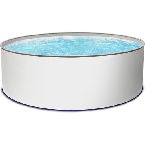 Rundpool Stahlwandpool weiß Poolfolie grau 0,8 mm Poolset rund 500 x 120 cm als Einzelbecken