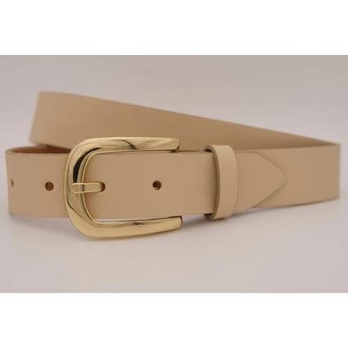 Ledergürtel ANNAMATONI, Damen, Gr. 100, beige, Rindsleder, unifarben, casual, Gürtel, mit goldener Schließe