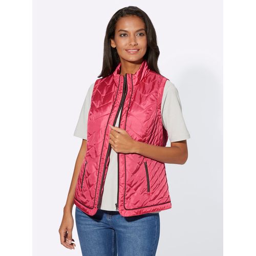 Steppweste CASUAL LOOKS, Damen, Gr. 44, pink (fuchsia), 100% Polyester, unifarben, Westen