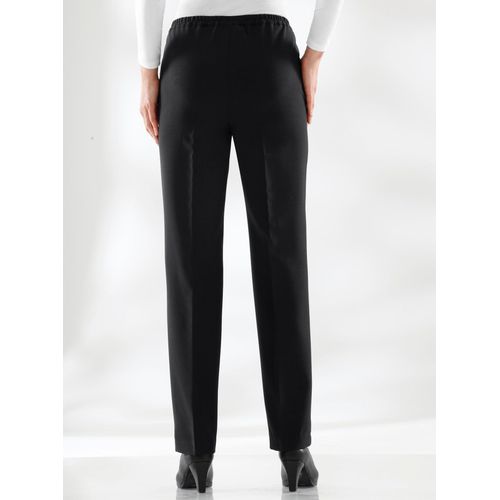 Bügelfaltenhose CLASSIC BASICS, Damen, Gr. 27, Kurzgrößen, schwarz, 100% Polyester, unifarben, lang, Hosen