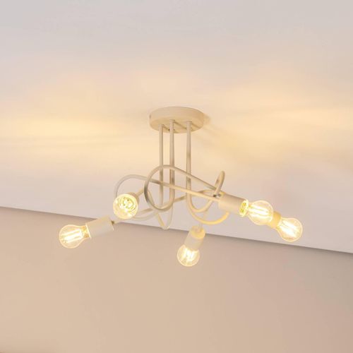 Deckenleuchte Oxford, sand, Ø 47 cm, Metall, 5-flammig, E27